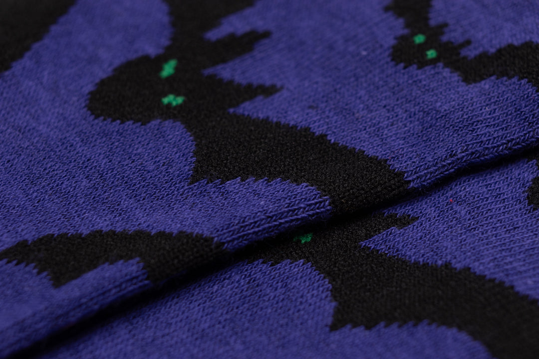 Halloween purple bats socks