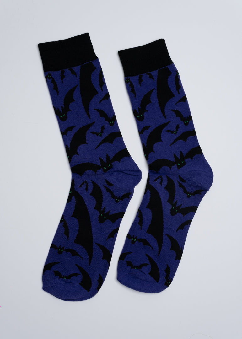 Halloween purple bats socks