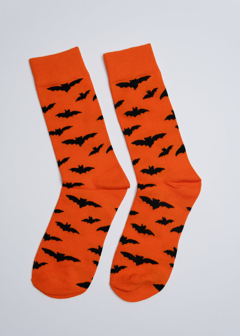 halloween bats orange socks