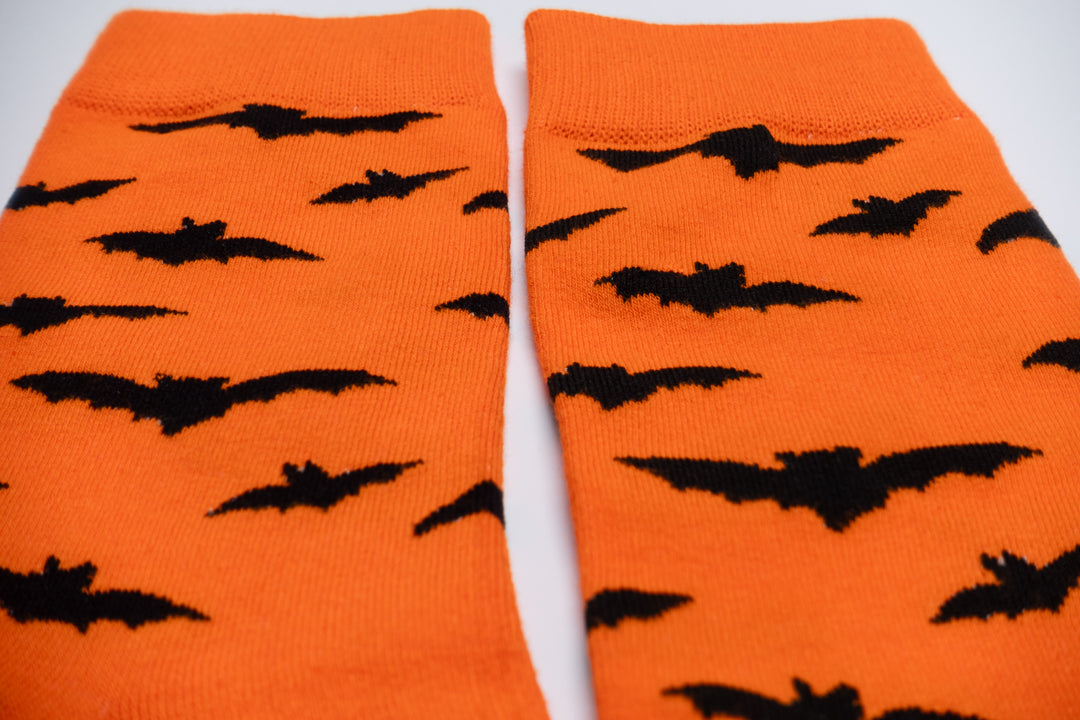 halloween bats orange socks