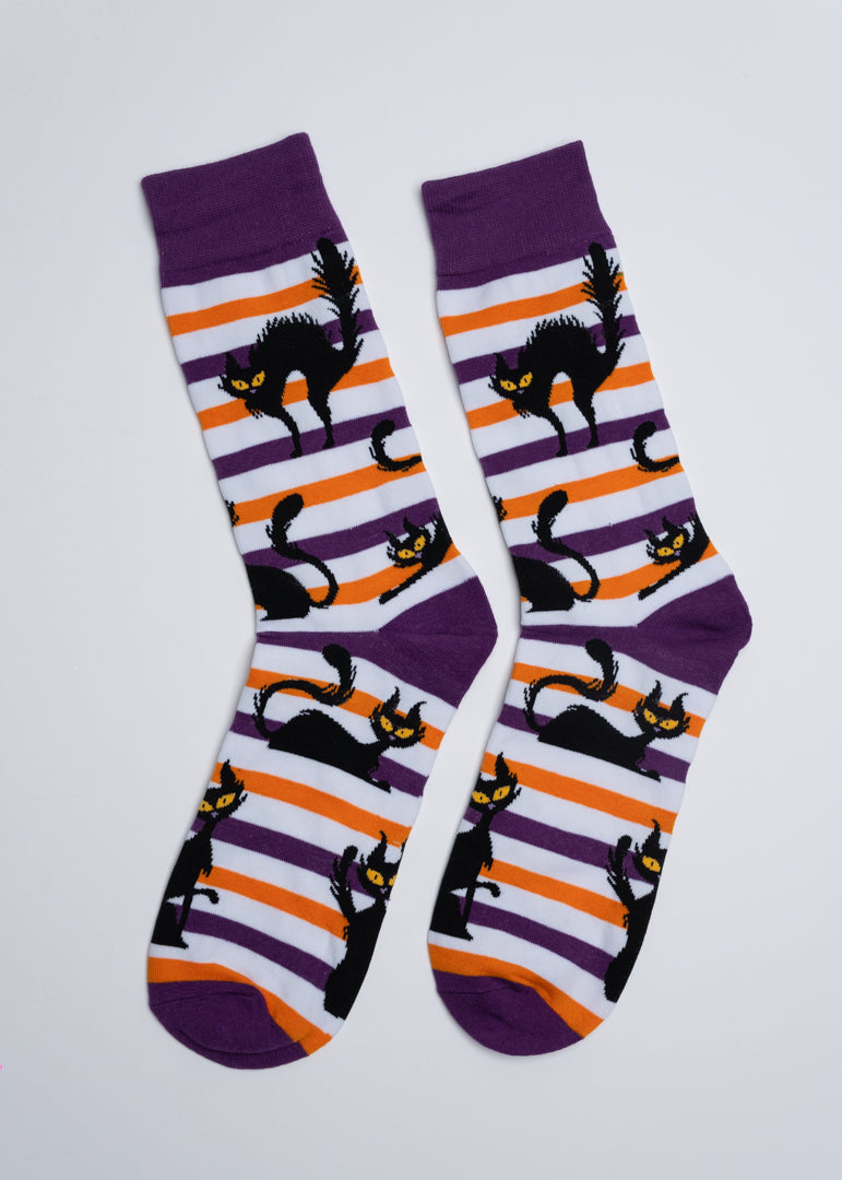 Halloween black cat socks