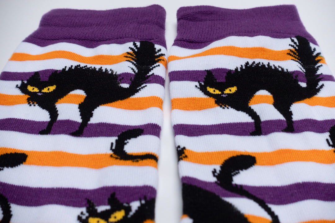 Halloween black cat socks