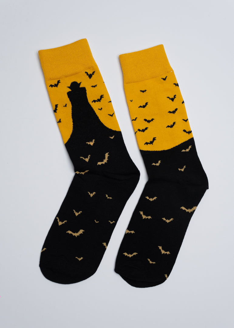 Halloween Dracula with bats socks