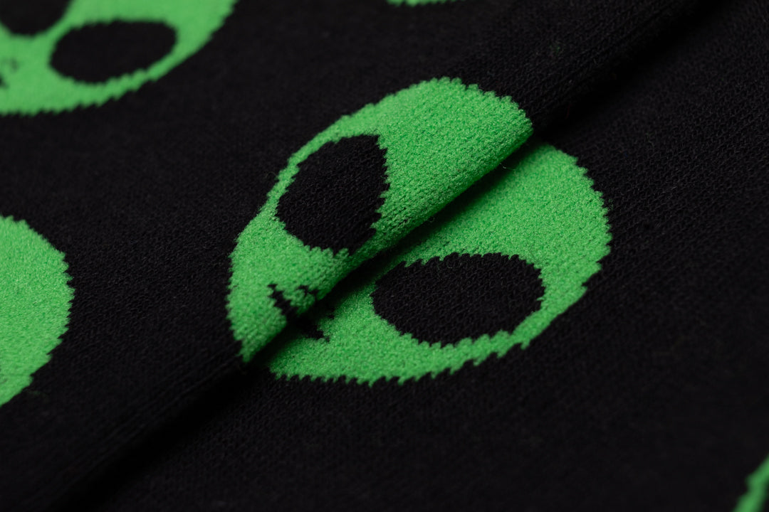 Green aliens socks