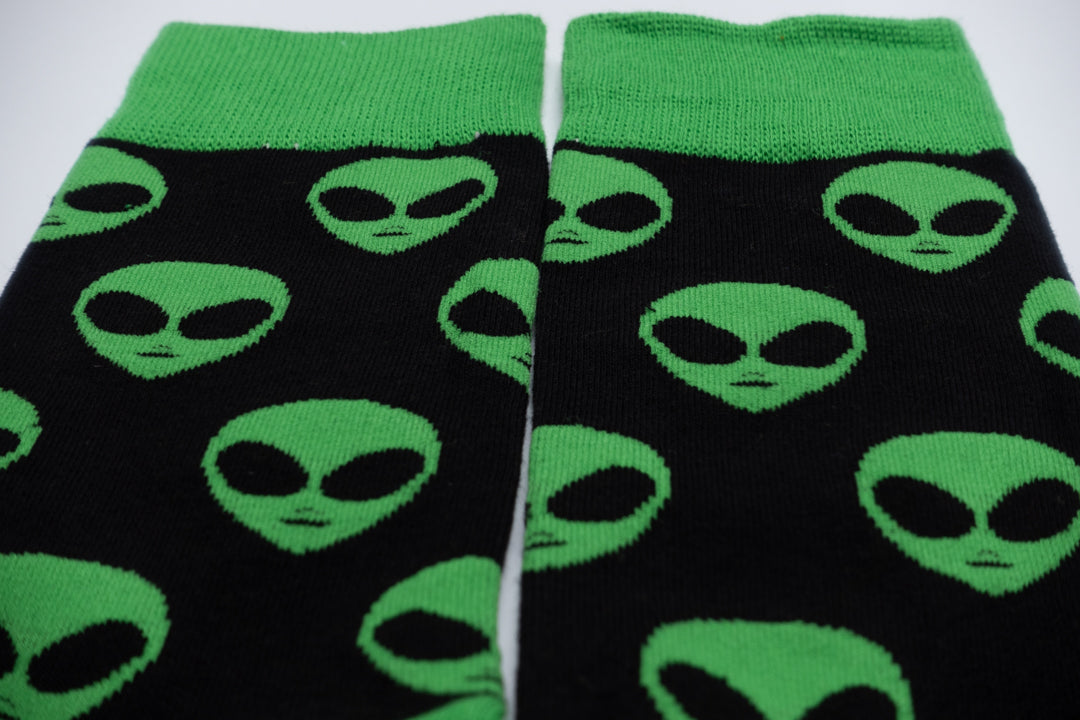 Green aliens socks