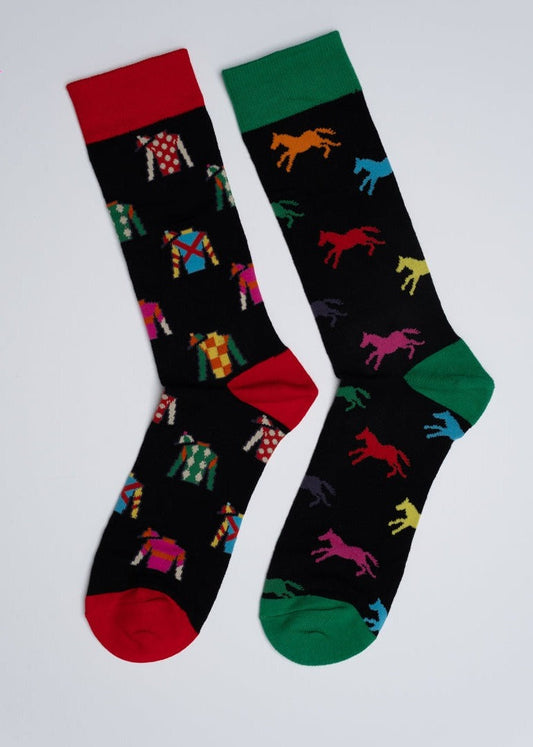 Horse race mismatched socks