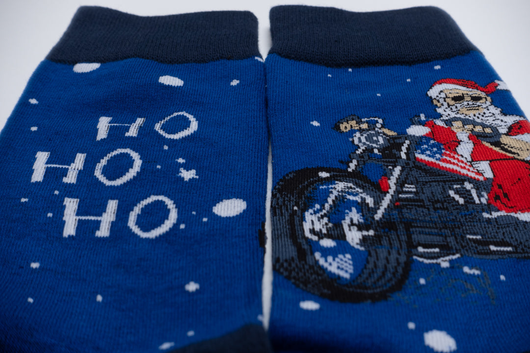 Santa Claus motorcycle socks
