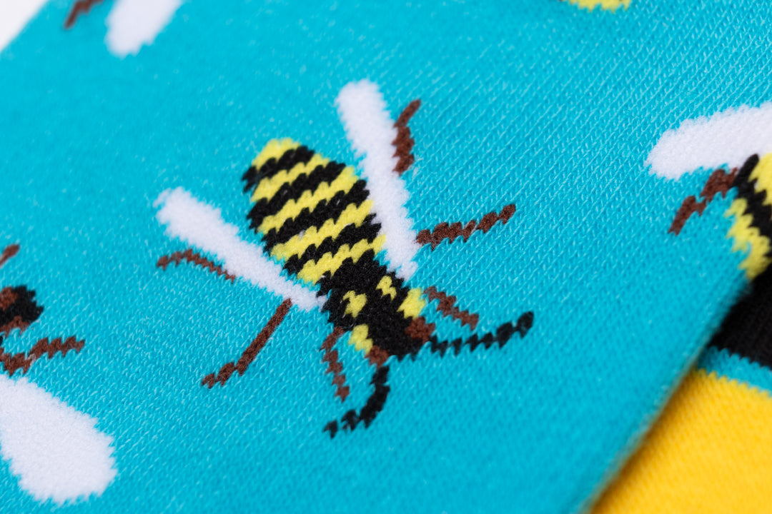 Funny bees mismatched socks