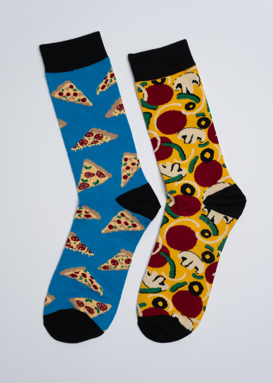 Missmatched pizza socks