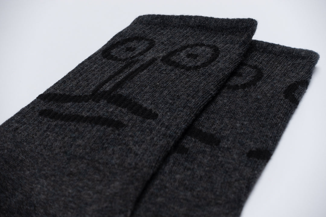 Mustache dark gray socks