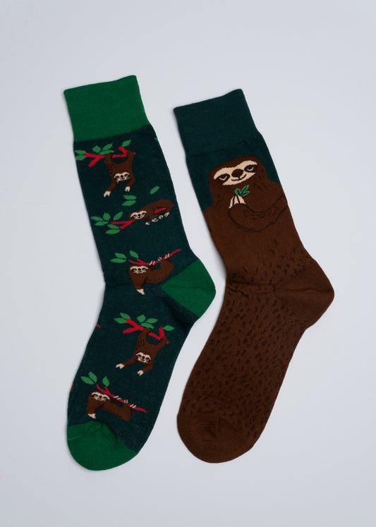 Mismatched sloths socks