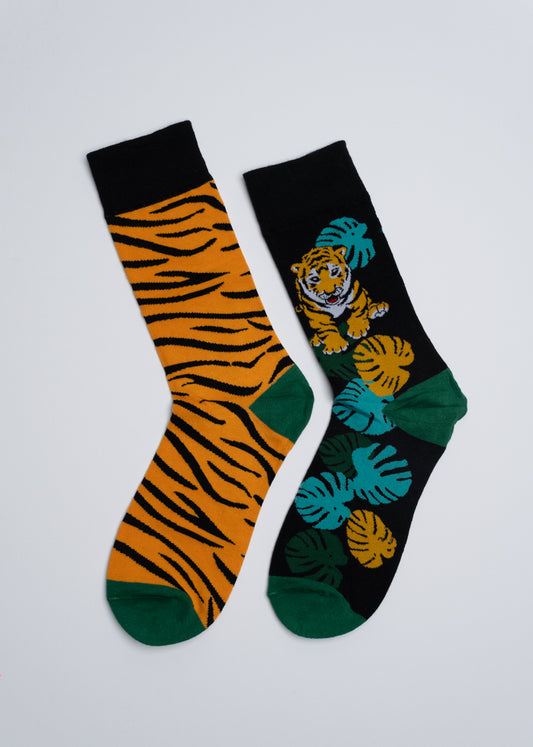 Mismatched tiger socks