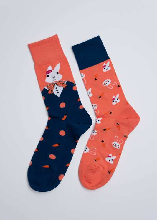 Mismatched easter bunny socks