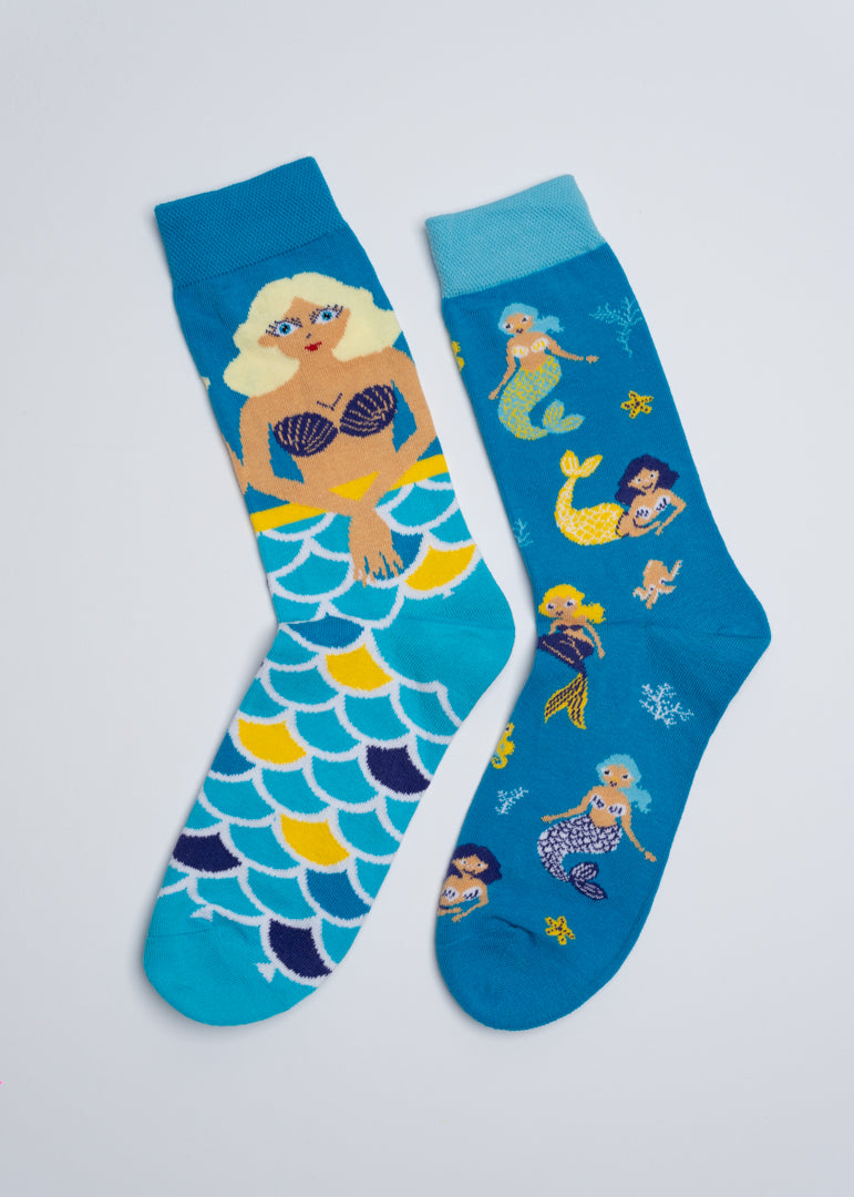 Mismatched little mermaids socks