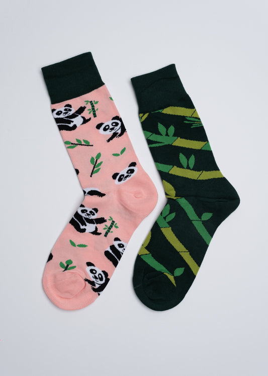 Mismatched panda bears socks