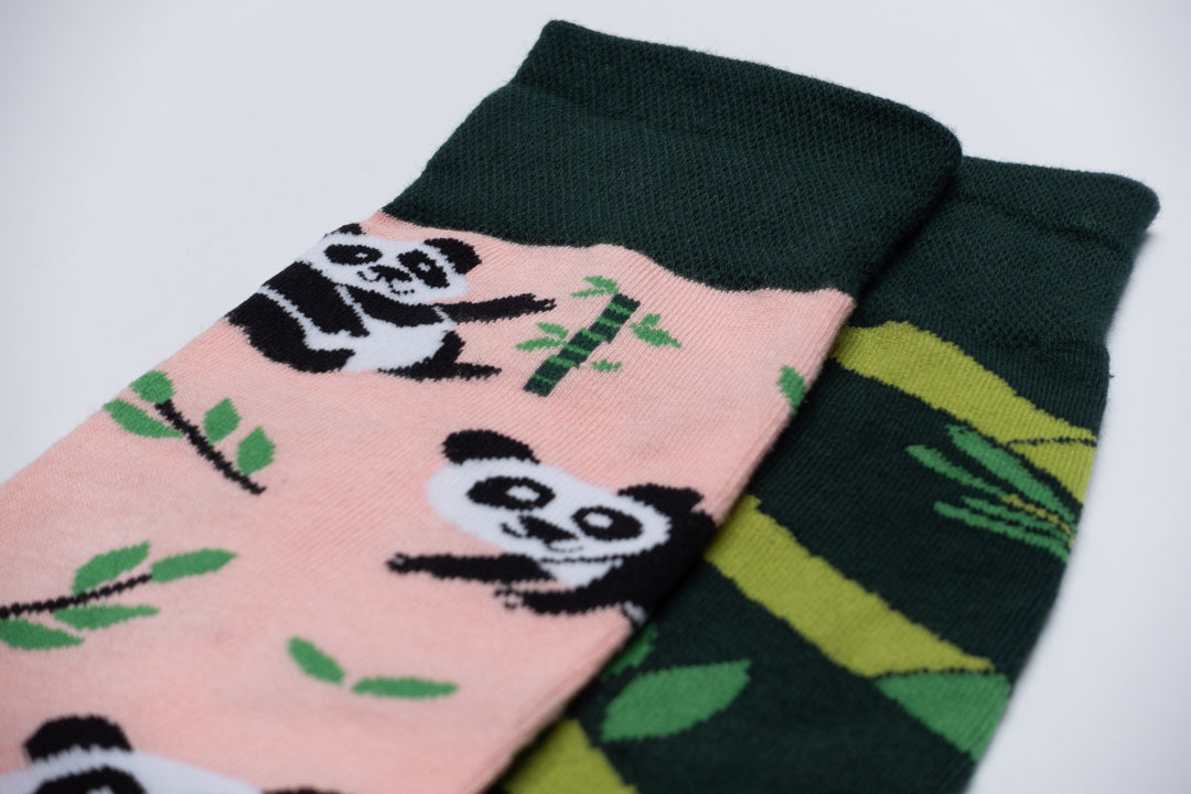 Mismatched panda bears socks