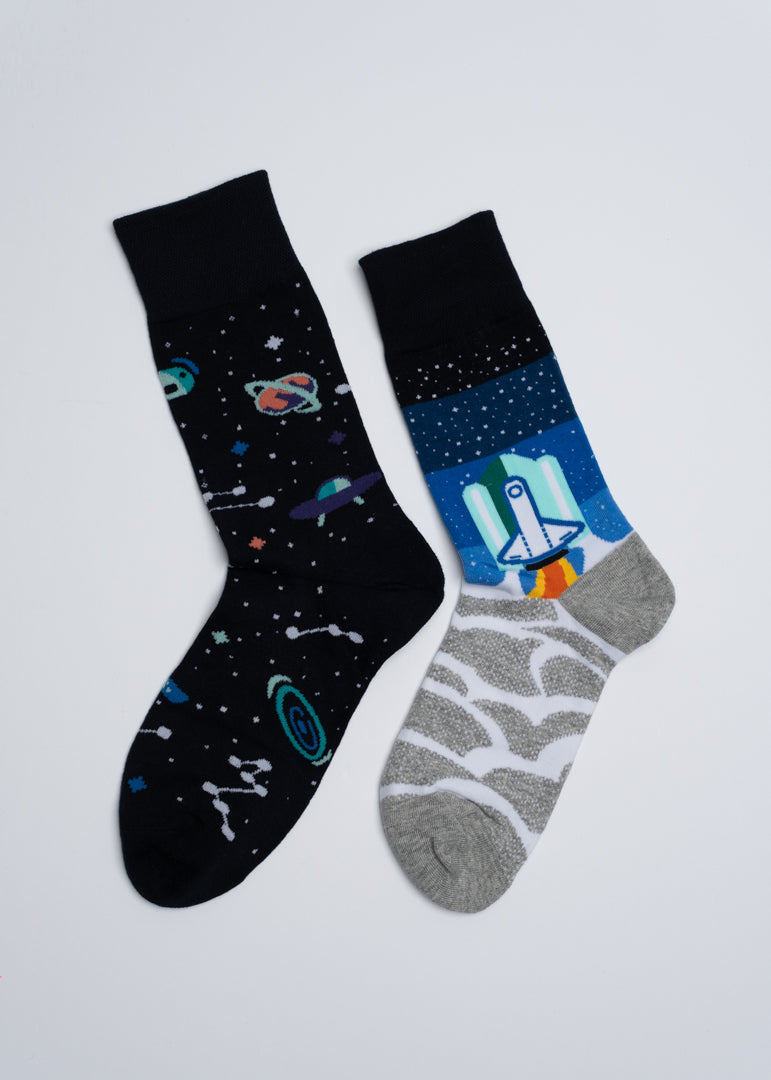 Mismatched galaxy socks