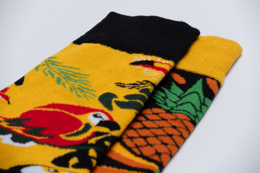 Tropical habitat mismatched socks