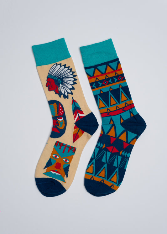 Native American mismatched socks