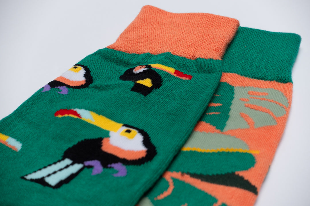 Toucan Mismatched socks