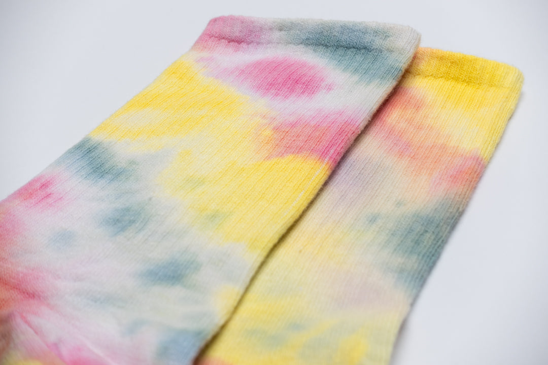 Blue, pink & yellow tie dye