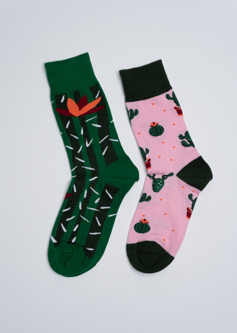 Cactus mismatched socks