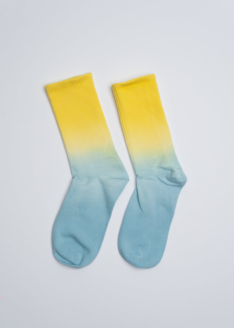 Yellow & blue gradient socks